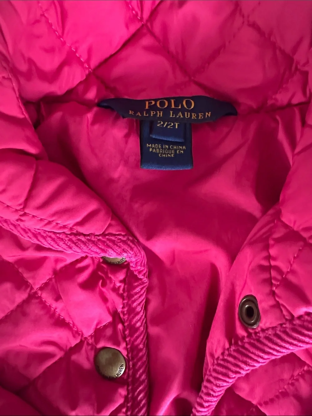 Ralph Lauren Quilted Hot Pink Girls' Puffer Jacket